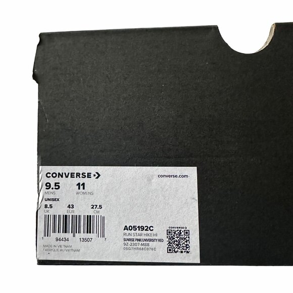 ⭐Converse Run Star Hike Hi Sz 9.5 Men's Shoes Pink Red Roses Sneakers A05192C - Picture 8 of 10